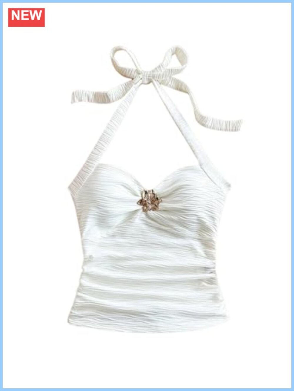 Women's Halter Top Sleeveless V Neck Backless Tie Back Cute Summer Y2K